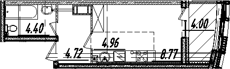 Студия 26 м<sup>2</sup> на 6 этаже Студия 26 м<sup>2</sup> на 6 этаже