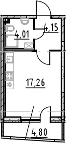 Студия 30 м<sup>2</sup> на 23 этаже Студия 30 м<sup>2</sup> на 23 этаже