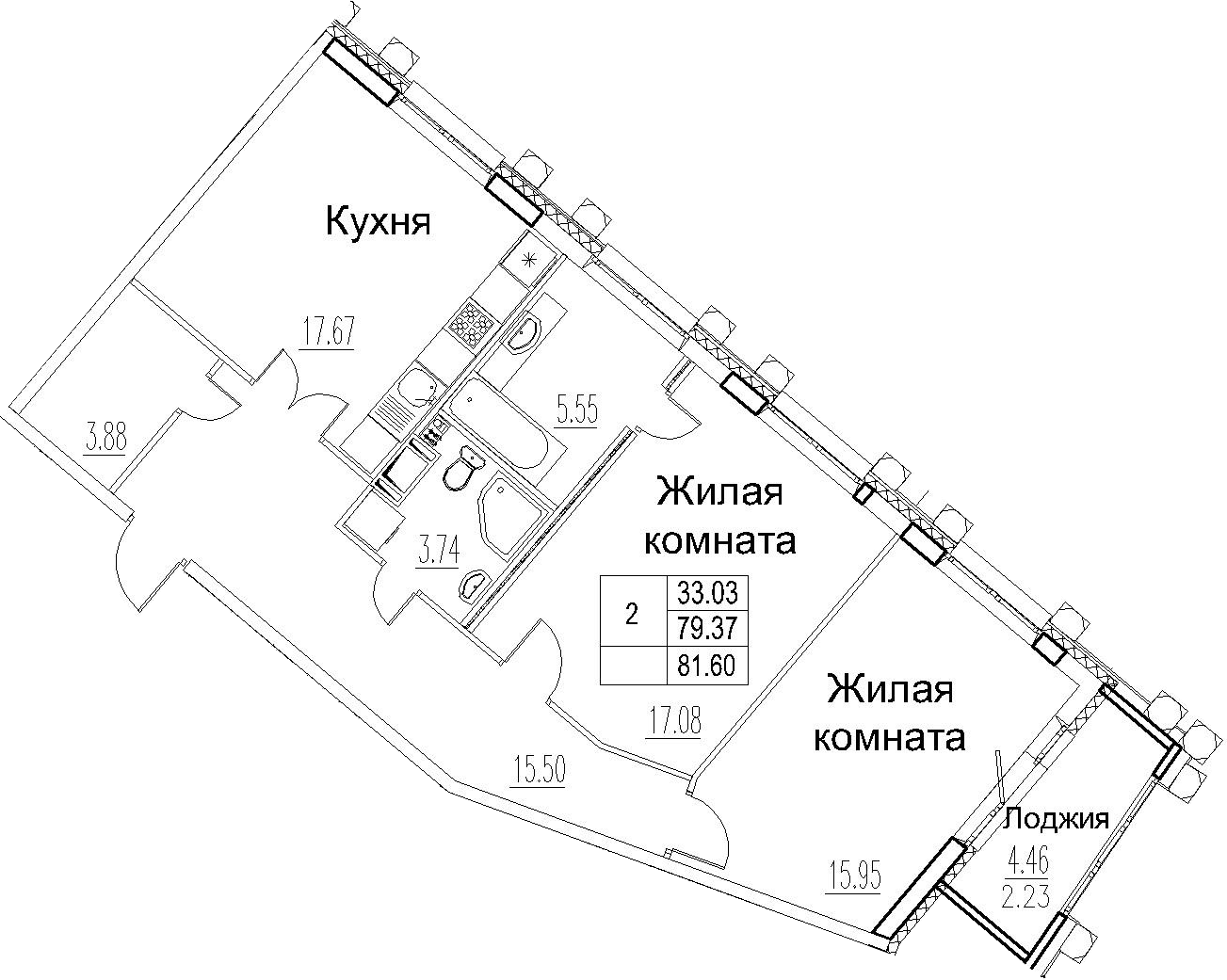 3-комнатная 83 м<sup>2</sup> на 11 этаже 3-комнатная 83 м<sup>2</sup> на 11 этаже