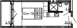 Студия 27 м<sup>2</sup> на 4 этаже Студия 27 м<sup>2</sup> на 4 этаже