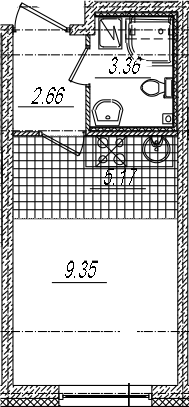 Студия 20 м<sup>2</sup> на 2 этаже Студия 20 м<sup>2</sup> на 2 этаже