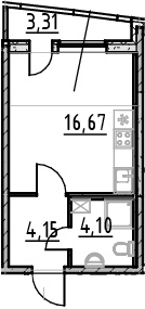 Студия 28 м<sup>2</sup> на 5 этаже Студия 28 м<sup>2</sup> на 5 этаже