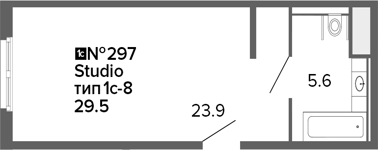 Студия 29 м<sup>2</sup> на 8 этаже Студия 29 м<sup>2</sup> на 8 этаже