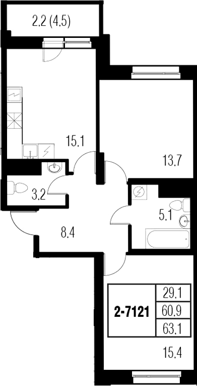 3-комнатная 65 м<sup>2</sup> на 16 этаже 3-комнатная 65 м<sup>2</sup> на 16 этаже