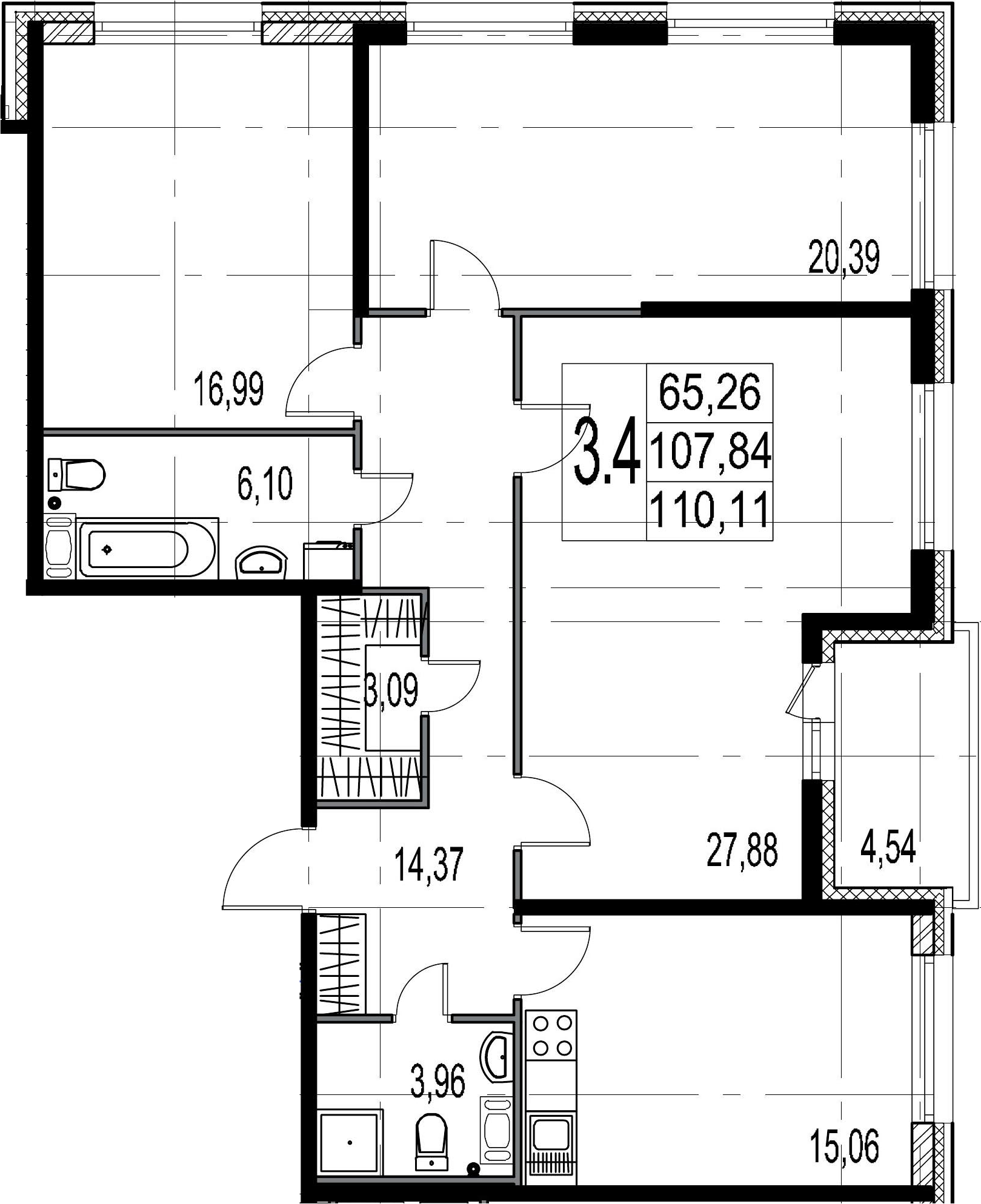 Продажа 3-комнатной новостройки, Санкт-Петербург, ул Александра Матросова,  д. 3