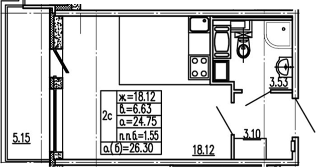 Студия 29 м<sup>2</sup> на 14 этаже Студия 29 м<sup>2</sup> на 14 этаже