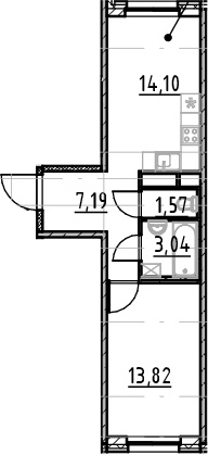2-комнатная 39 м<sup>2</sup> на 1 этаже 2-комнатная 39 м<sup>2</sup> на 1 этаже
