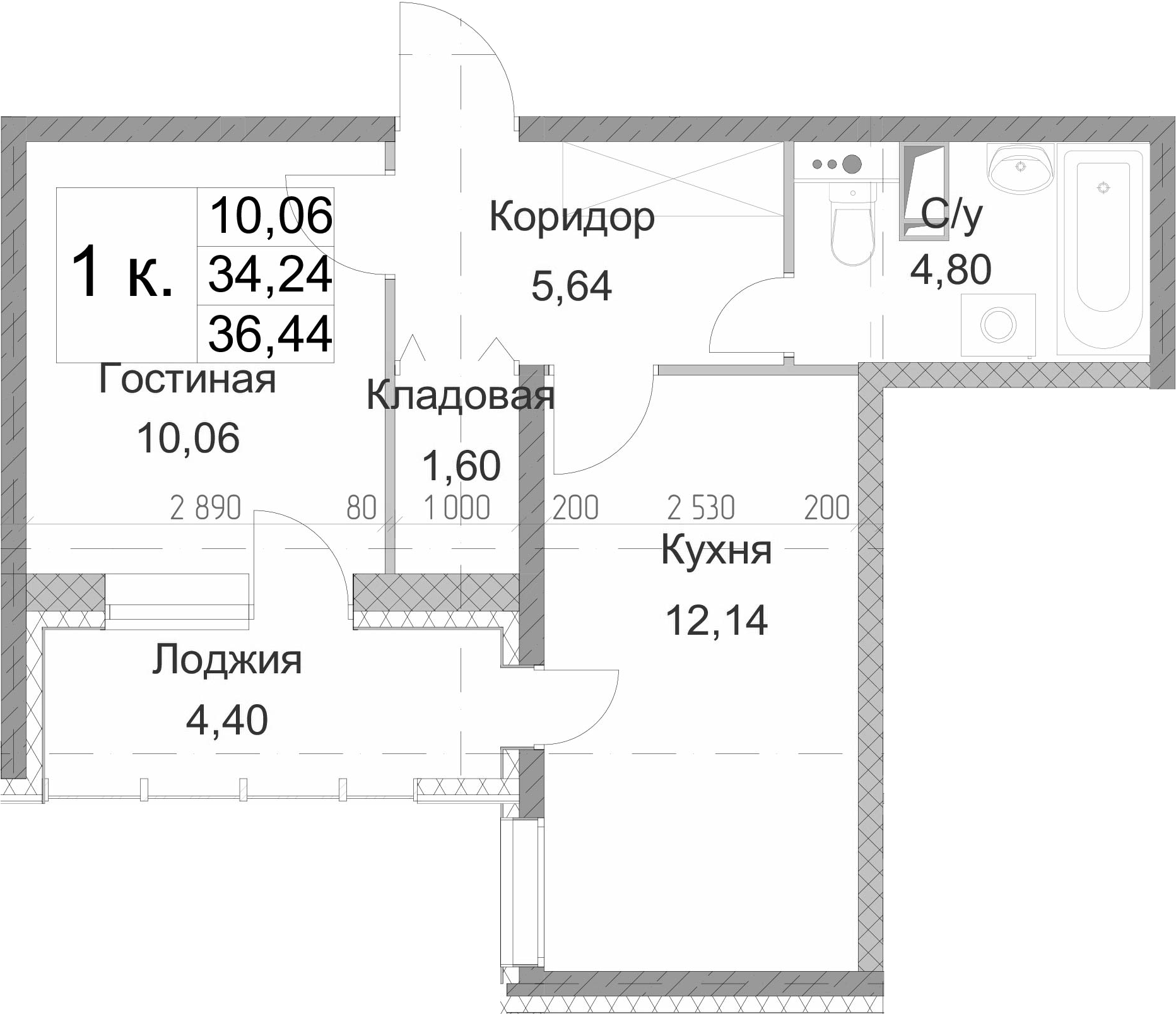 1-комнатная 38 м<sup>2</sup> на 1 этаже 1-комнатная 38 м<sup>2</sup> на 1 этаже