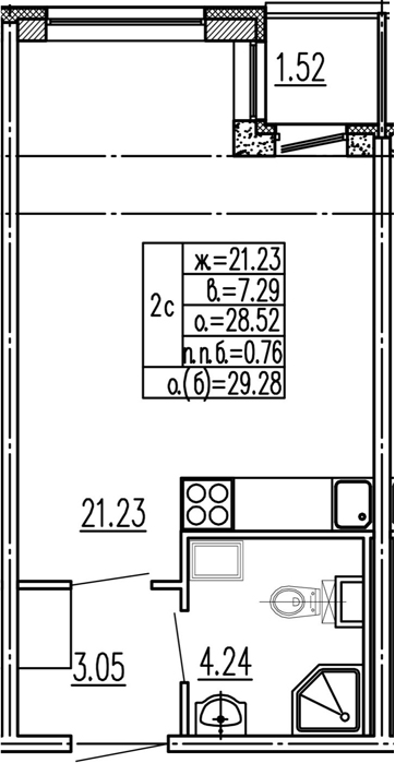 Студия 30 м<sup>2</sup> на 1 этаже Студия 30 м<sup>2</sup> на 1 этаже