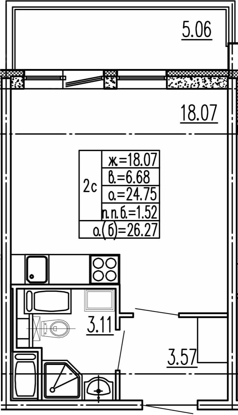 Студия 29 м<sup>2</sup> на 2 этаже Студия 29 м<sup>2</sup> на 2 этаже