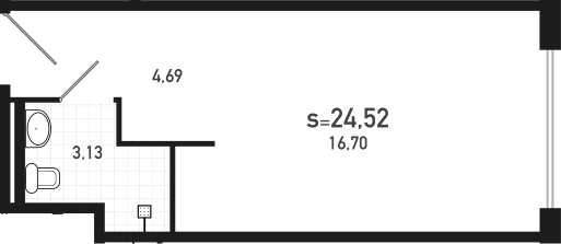 Студия 24 м<sup>2</sup> на 13 этаже Студия 24 м<sup>2</sup> на 13 этаже