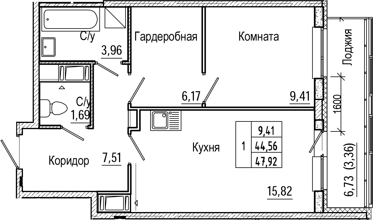 2-комнатная 51 м<sup>2</sup> на 10 этаже 2-комнатная 51 м<sup>2</sup> на 10 этаже