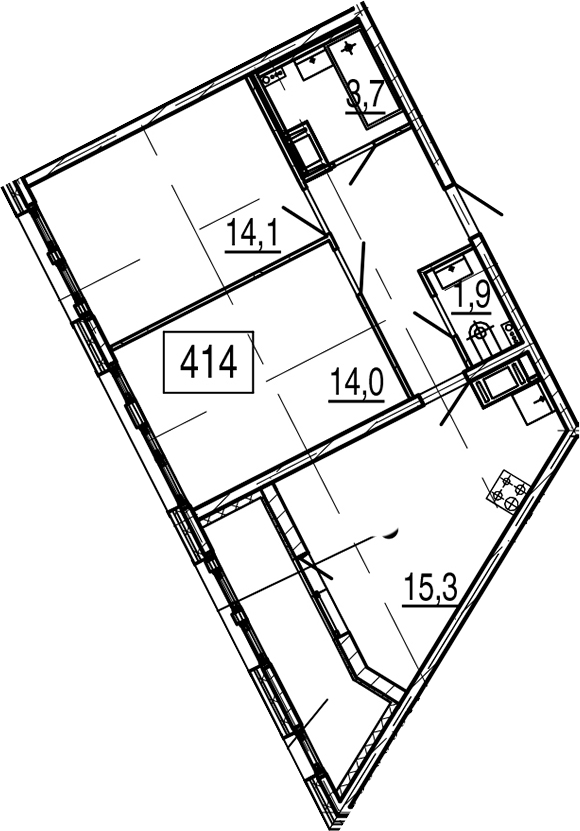 3-комнатная 62 м<sup>2</sup> на 6 этаже 3-комнатная 62 м<sup>2</sup> на 6 этаже