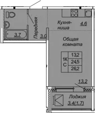Студия 27 м<sup>2</sup> на 9 этаже Студия 27 м<sup>2</sup> на 9 этаже