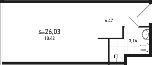 Студия 26 м<sup>2</sup> на 11 этаже Студия 26 м<sup>2</sup> на 11 этаже