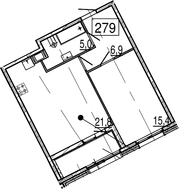 2-комнатная 53 м<sup>2</sup> на 11 этаже 2-комнатная 53 м<sup>2</sup> на 11 этаже