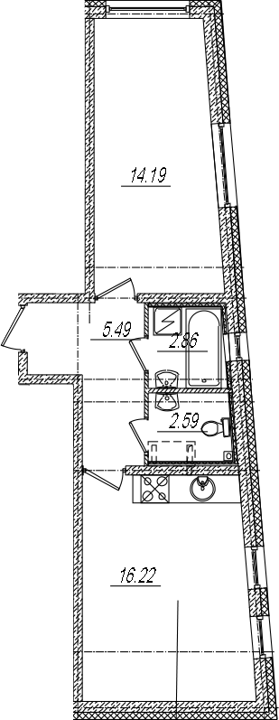 2-комнатная 41 м<sup>2</sup> на 2 этаже 2-комнатная 41 м<sup>2</sup> на 2 этаже