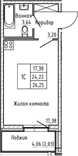 Студия 28 м<sup>2</sup> на 1 этаже Студия 28 м<sup>2</sup> на 1 этаже