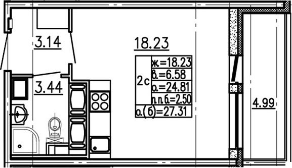 Студия 29 м<sup>2</sup> на 13 этаже Студия 29 м<sup>2</sup> на 13 этаже