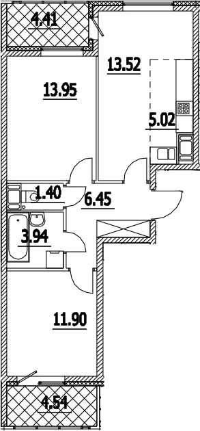 3-комнатная 65 м<sup>2</sup> на 3 этаже 3-комнатная 65 м<sup>2</sup> на 3 этаже