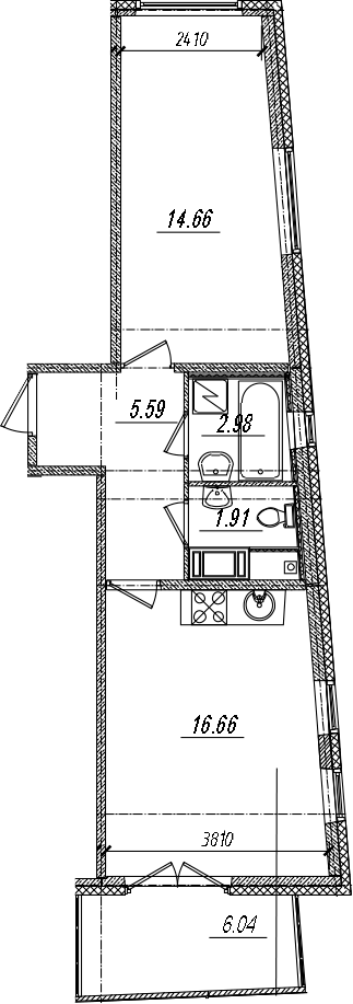 2-комнатная 47 м<sup>2</sup> на 12 этаже 2-комнатная 47 м<sup>2</sup> на 12 этаже