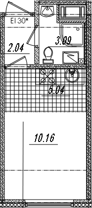 Студия 20 м<sup>2</sup> на 6 этаже Студия 20 м<sup>2</sup> на 6 этаже