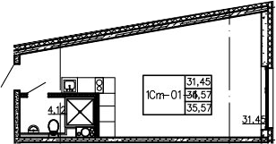 Студия 35 м<sup>2</sup> на 4 этаже Студия 35 м<sup>2</sup> на 4 этаже