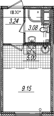 Студия 20 м<sup>2</sup> на 4 этаже Студия 20 м<sup>2</sup> на 4 этаже