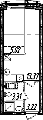 Студия 24 м<sup>2</sup> на 3 этаже Студия 24 м<sup>2</sup> на 3 этаже