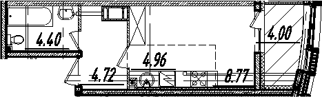 Студия 26 м<sup>2</sup> на 8 этаже Студия 26 м<sup>2</sup> на 8 этаже