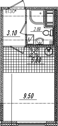 Студия 20 м<sup>2</sup> на 8 этаже Студия 20 м<sup>2</sup> на 8 этаже