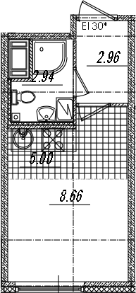 Студия 19 м<sup>2</sup> на 8 этаже Студия 19 м<sup>2</sup> на 8 этаже
