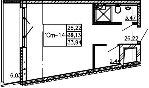 Студия 38 м<sup>2</sup> на 4 этаже Студия 38 м<sup>2</sup> на 4 этаже