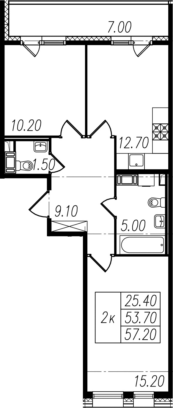 Продажа 2-комнатной новостройки, Санкт-Петербург, ул Манчестерская,  д. 1.1