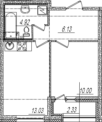 2-комнатная 36 м<sup>2</sup> на 2 этаже 2-комнатная 36 м<sup>2</sup> на 2 этаже