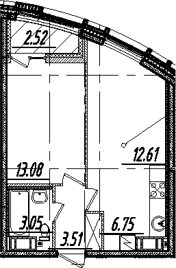 2-комнатная 41 м<sup>2</sup> на 10 этаже 2-комнатная 41 м<sup>2</sup> на 10 этаже